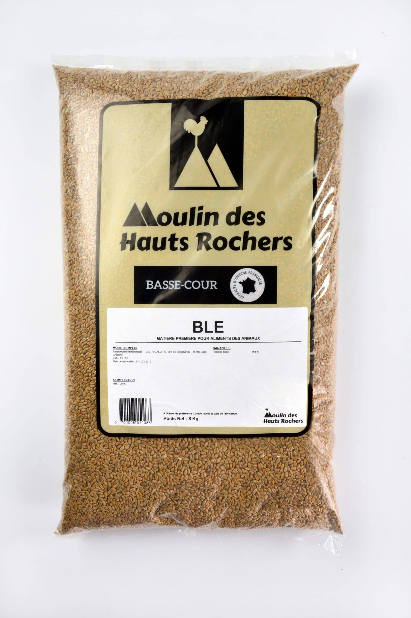 Moulin des Hauts Rochers - Moulin des Hauts Rochers - Blé dans un sachet de 8 kg - Image 1