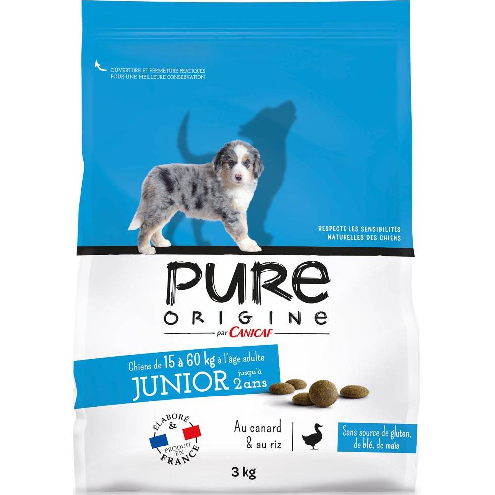 Pure Origine - Croquettes chiot petite taille canard 3kg - Pure Origine