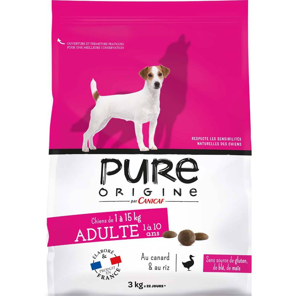 Pure Origine - Croquettes chien petite/moyenne taille canard 3kg - Pure Origine