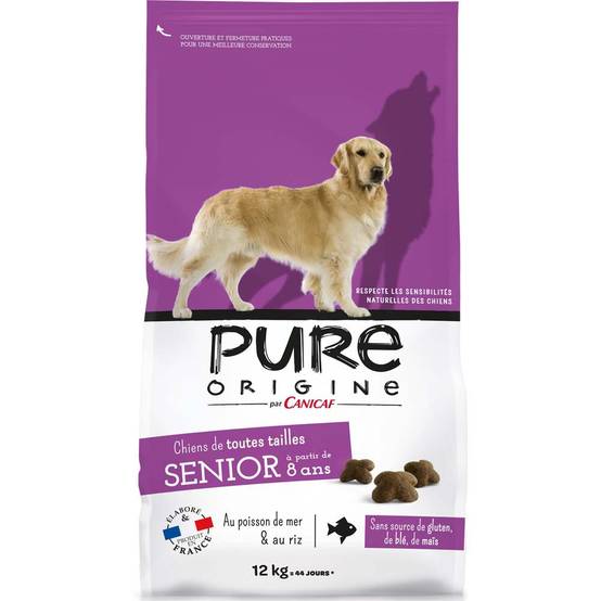 Pure Origine - Croquettes chien senior toutes tailles poisson 12kg - Pure Origine