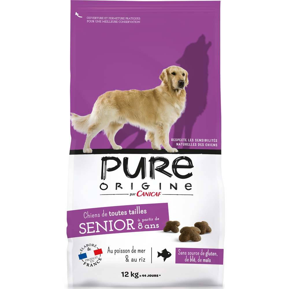 Pure Origine - Croquettes chien senior toutes tailles poisson 12kg - Pure Origine