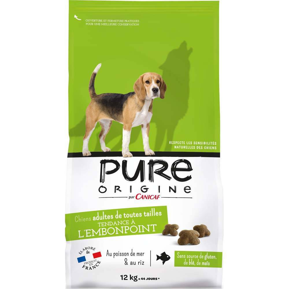 Pure Origine - Croquettes chien toutes tailles tendance à l'embonpoint poisson 12 kg - Pure Origine