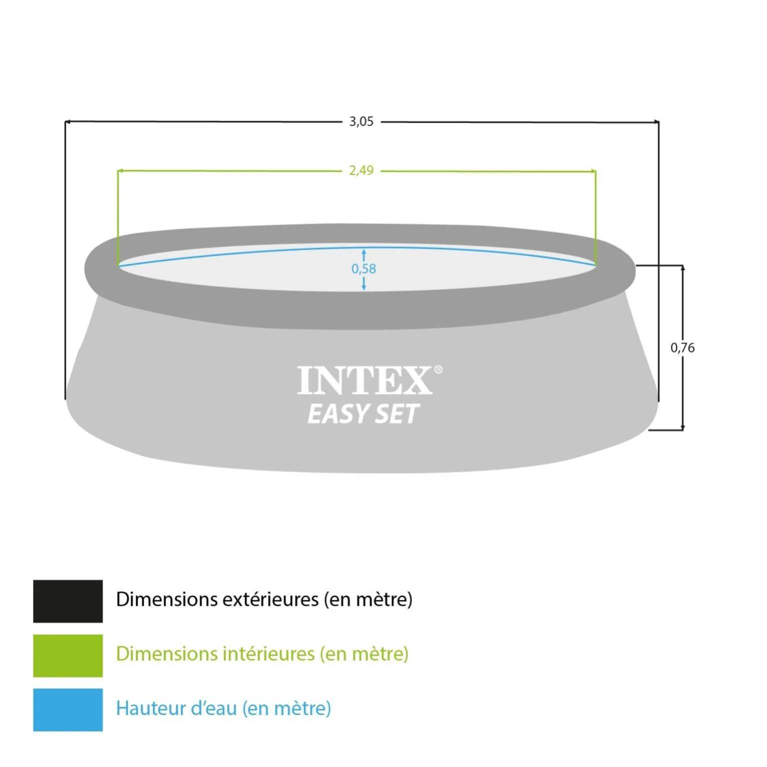 Intex - Kit piscinette gonflable Easy Set 3,05 x 0,76 m - Image 4