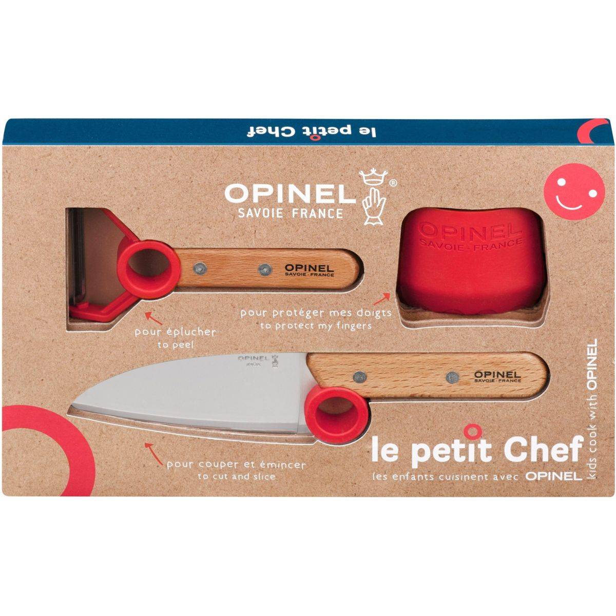 Coffret Le Petit Chef couteau et éplucheur bois rouge - Opinel - Image 6