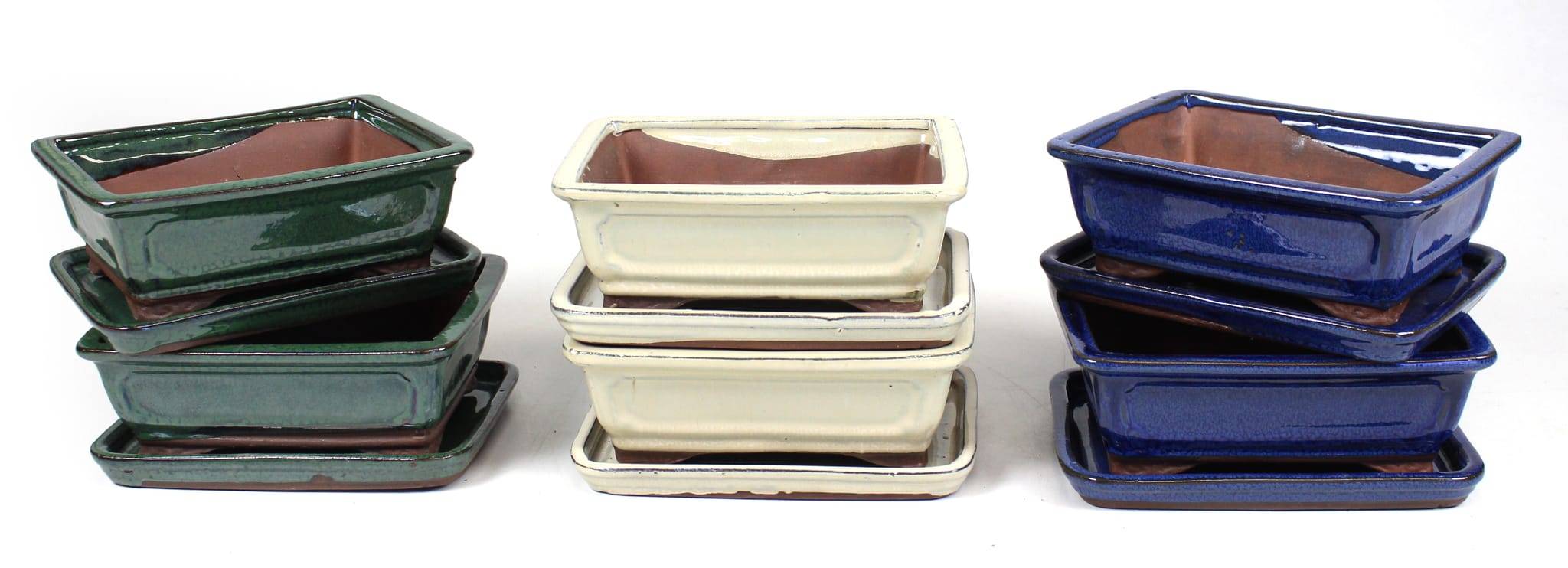 BASIC CLASS Pot rectangulaire 20 cm avec plateau couleurs
