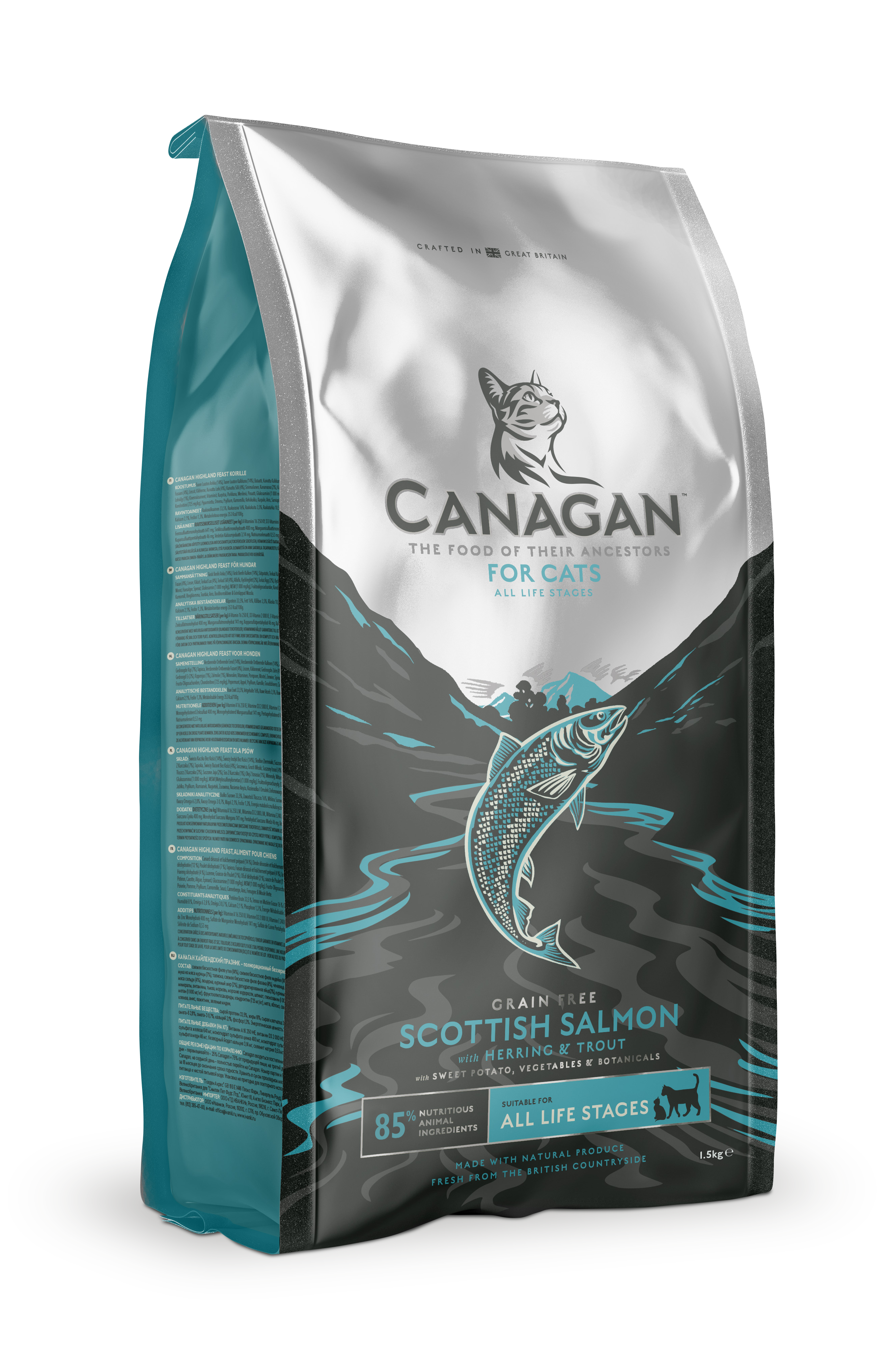 Canagan - Croquettes chat au saumon d’Écosse sans céréales 4 kg - Canagan