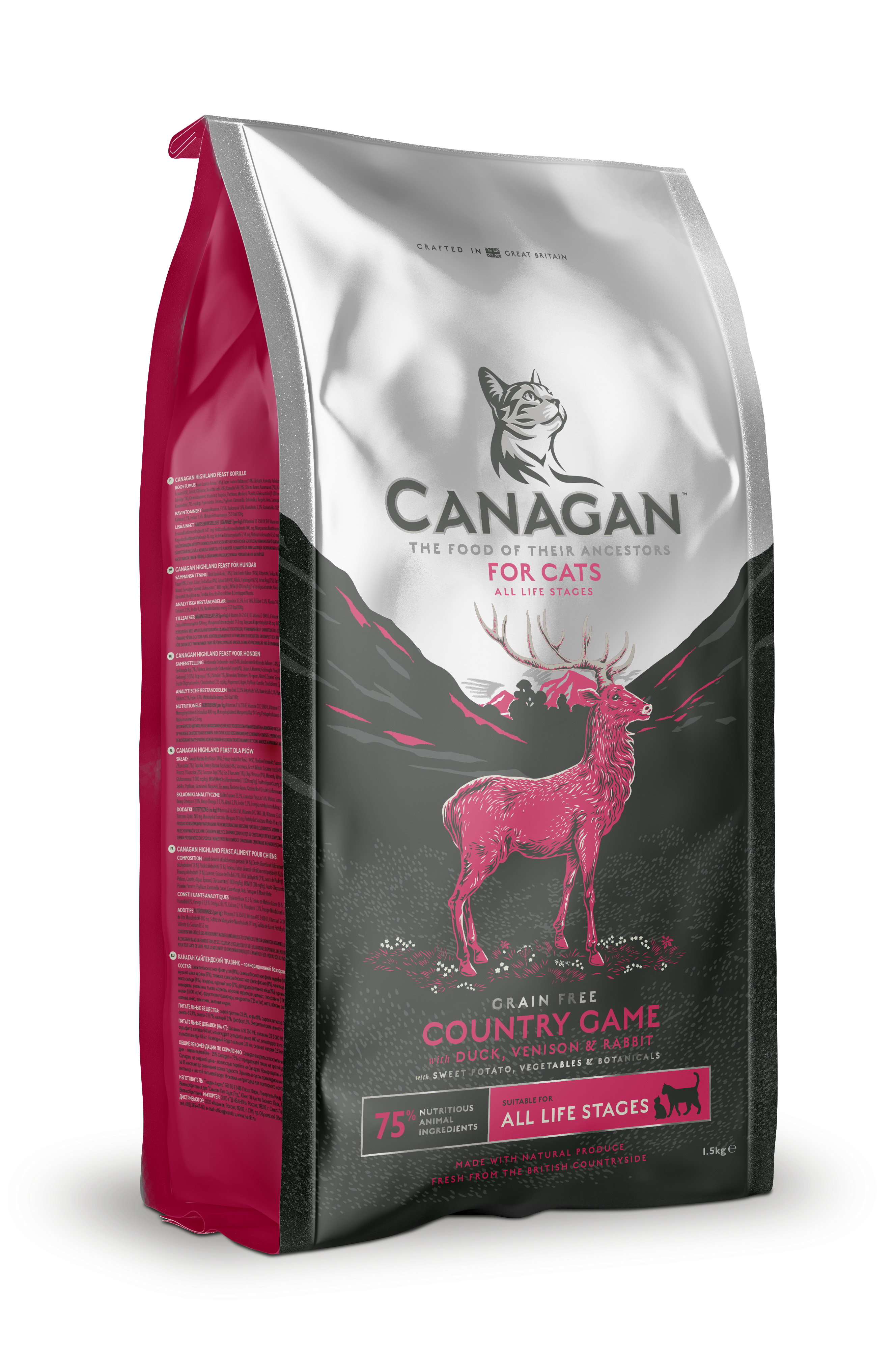 Canagan - Croquettes chat avec du cerf, canard et lapin sans céréales 375 g - Canagan - Image 1
