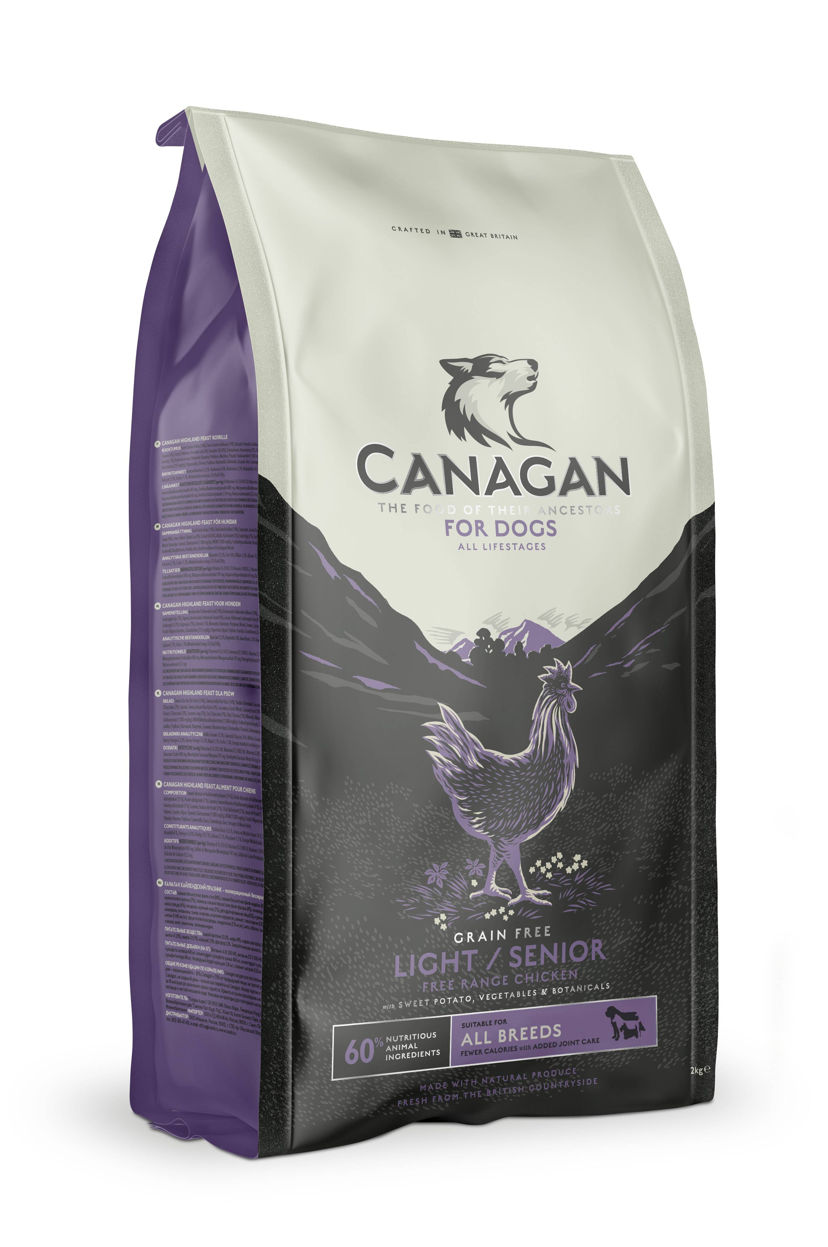 Canagan - Croquettes chien sénior ou en surpoids sans céréales 12 kg - Canagan