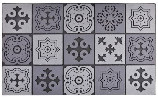 Esschert Design - Tapis antidérapant caoutchouc recyclé motif Mosaïque L 76 cm l 45,5 cm H 1 cm - ESSCHERT DESIGN - Image 1