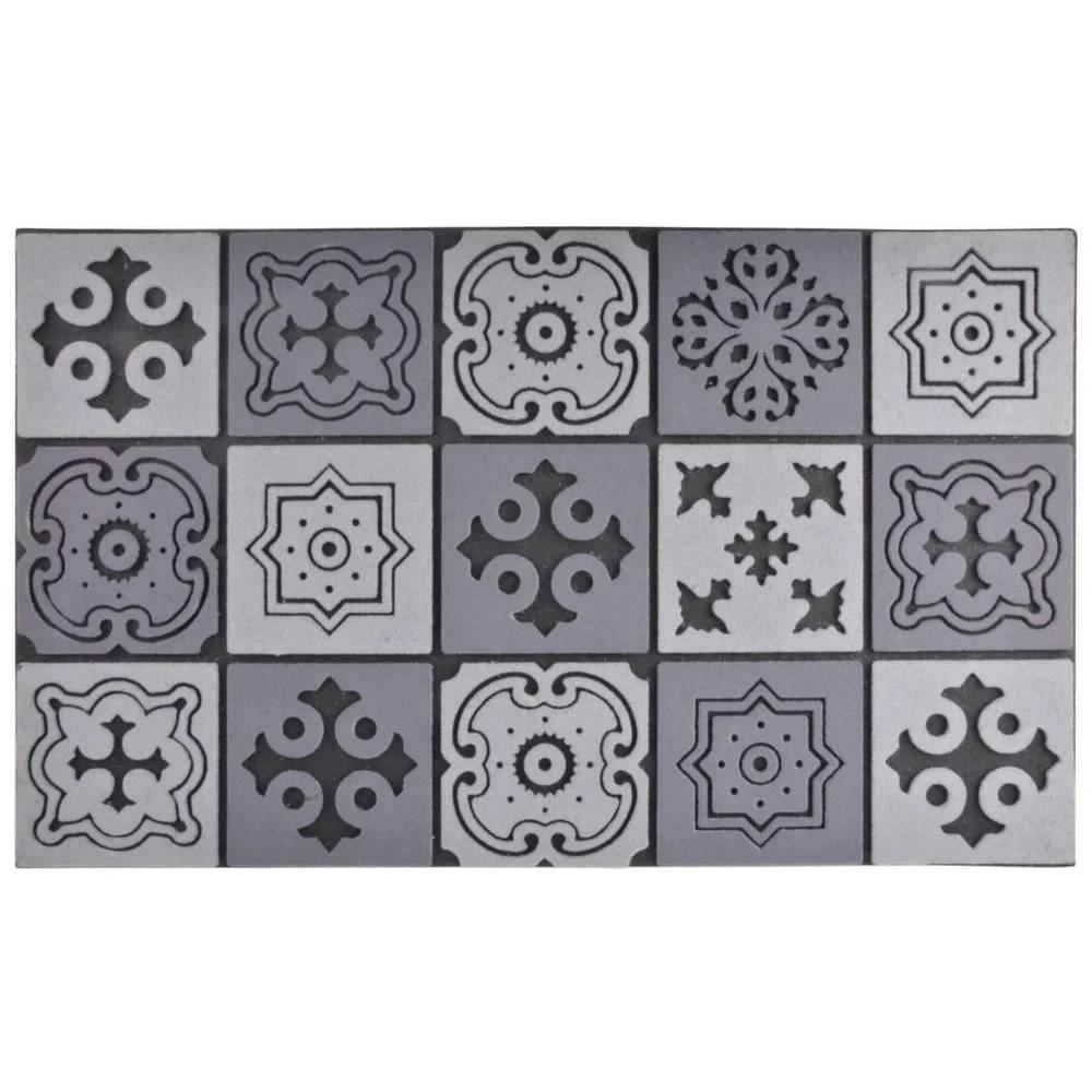 Esschert Design - Tapis antidérapant caoutchouc recyclé motif Mosaïque L 76 cm l 45,5 cm H 1 cm - ESSCHERT DESIGN - Image 2
