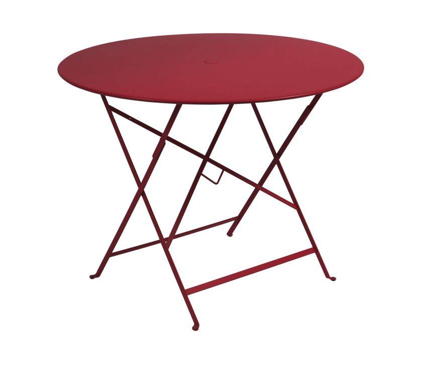 Fermob - Table de jardin ronde pliante acier piment 4 personnes Bistro Fermob