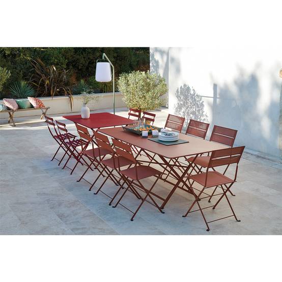 Fermob - Table de jardin carrée pliante acier piment 8 personnes Cargo Fermob - Image 7
