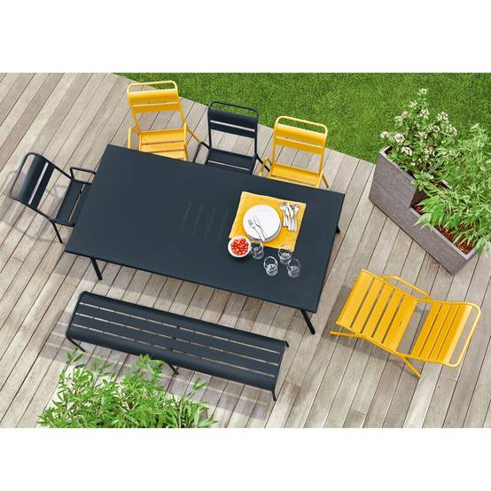 Fermob - Banc de jardin acier gris carbone 3 personnes XL Monceau Fermob - Image 3