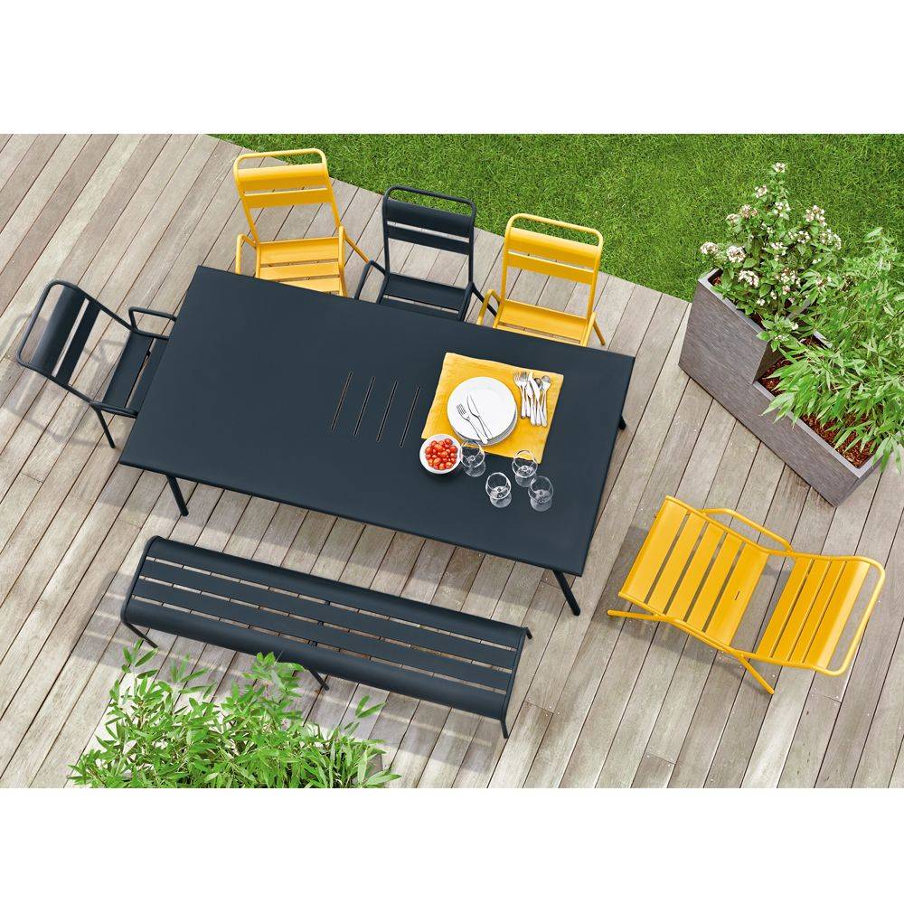 Fermob - Banc de jardin acier gris carbone 3 personnes XL Monceau Fermob - Image 3