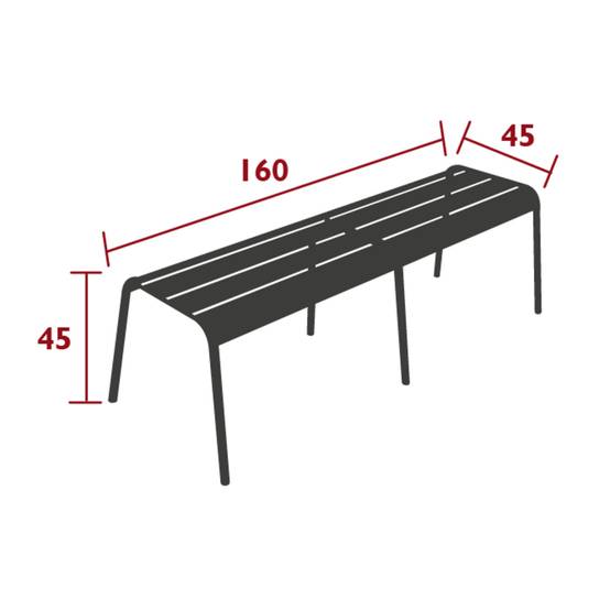 Fermob - Banc de jardin acier gris carbone 3 personnes XL Monceau Fermob - Image 4