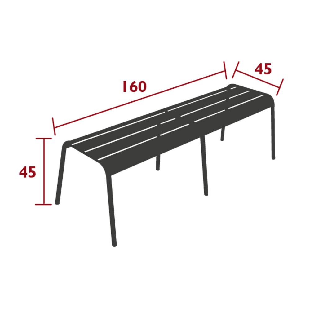 Fermob - Banc de jardin acier gris carbone 3 personnes XL Monceau Fermob - Image 4