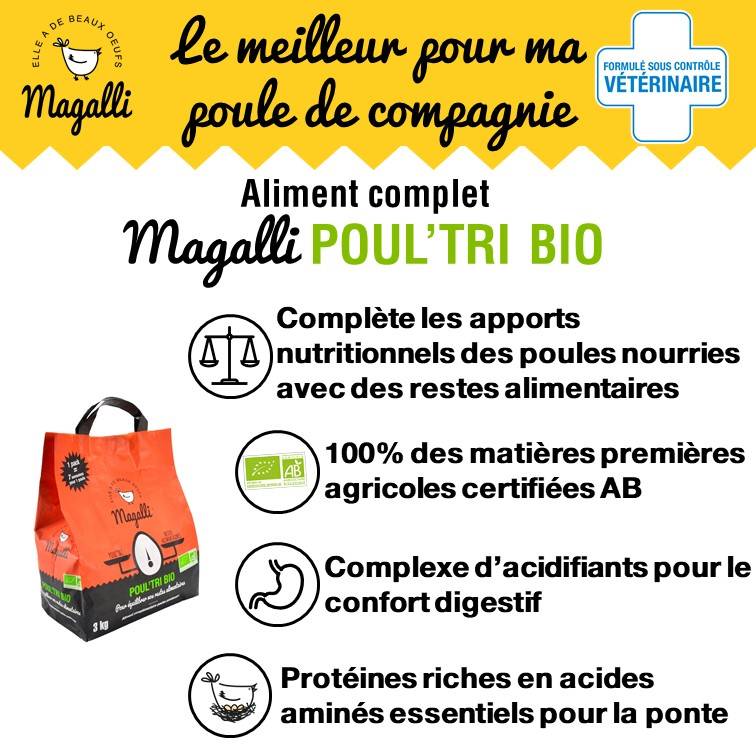 Magalli - Magalli - Aliment Bio complémentaire Poul'tri poule pondeuse 3 kg - Image 2