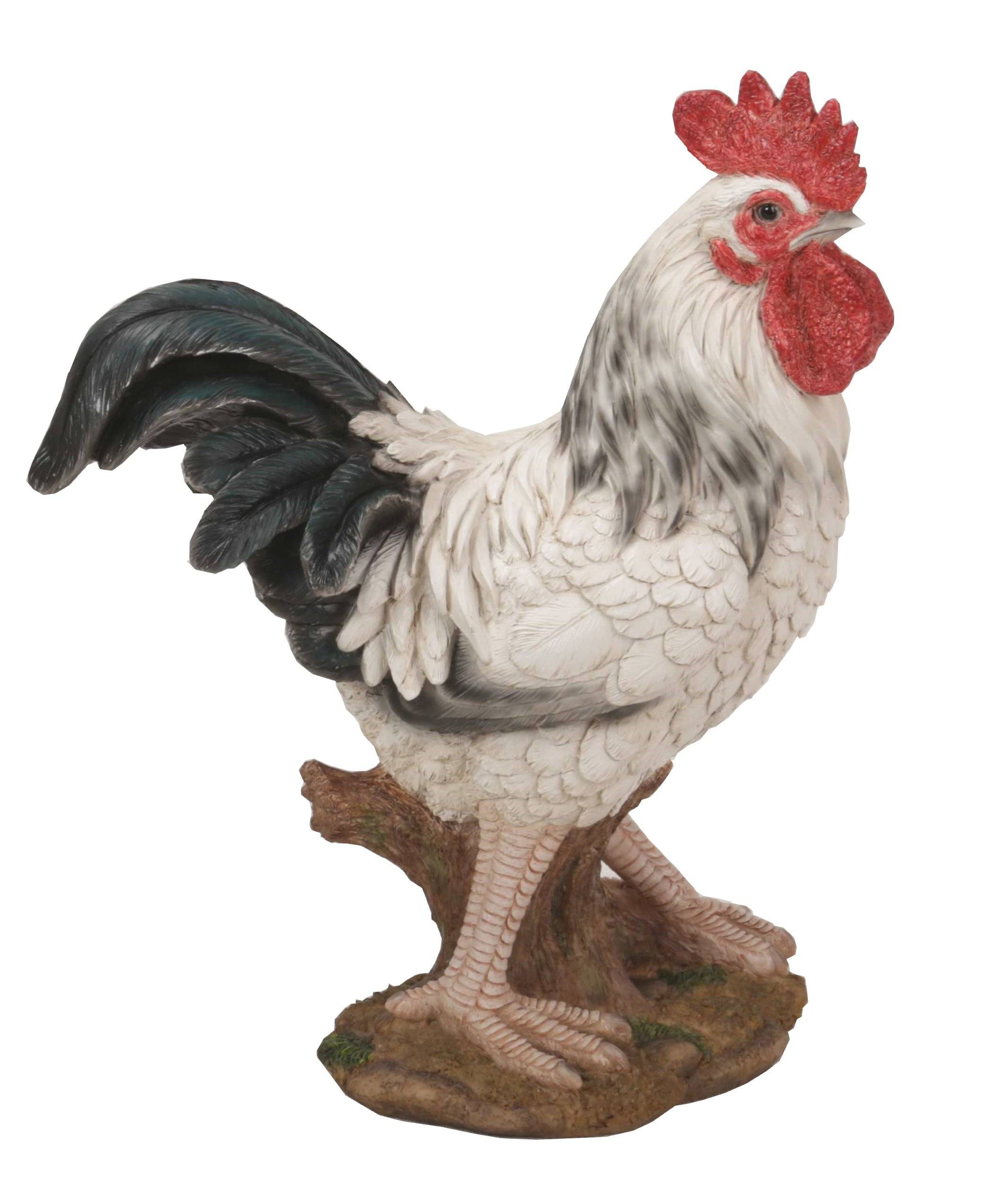 Riviera - Coq petit modèle blanc 30 cm - L.24,5 x l.13 x H.29,7 cm