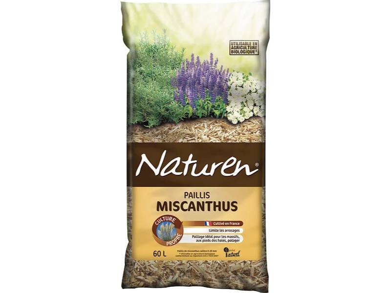 Naturen - Paillis de miscanthus naturel 60L – NATUREN