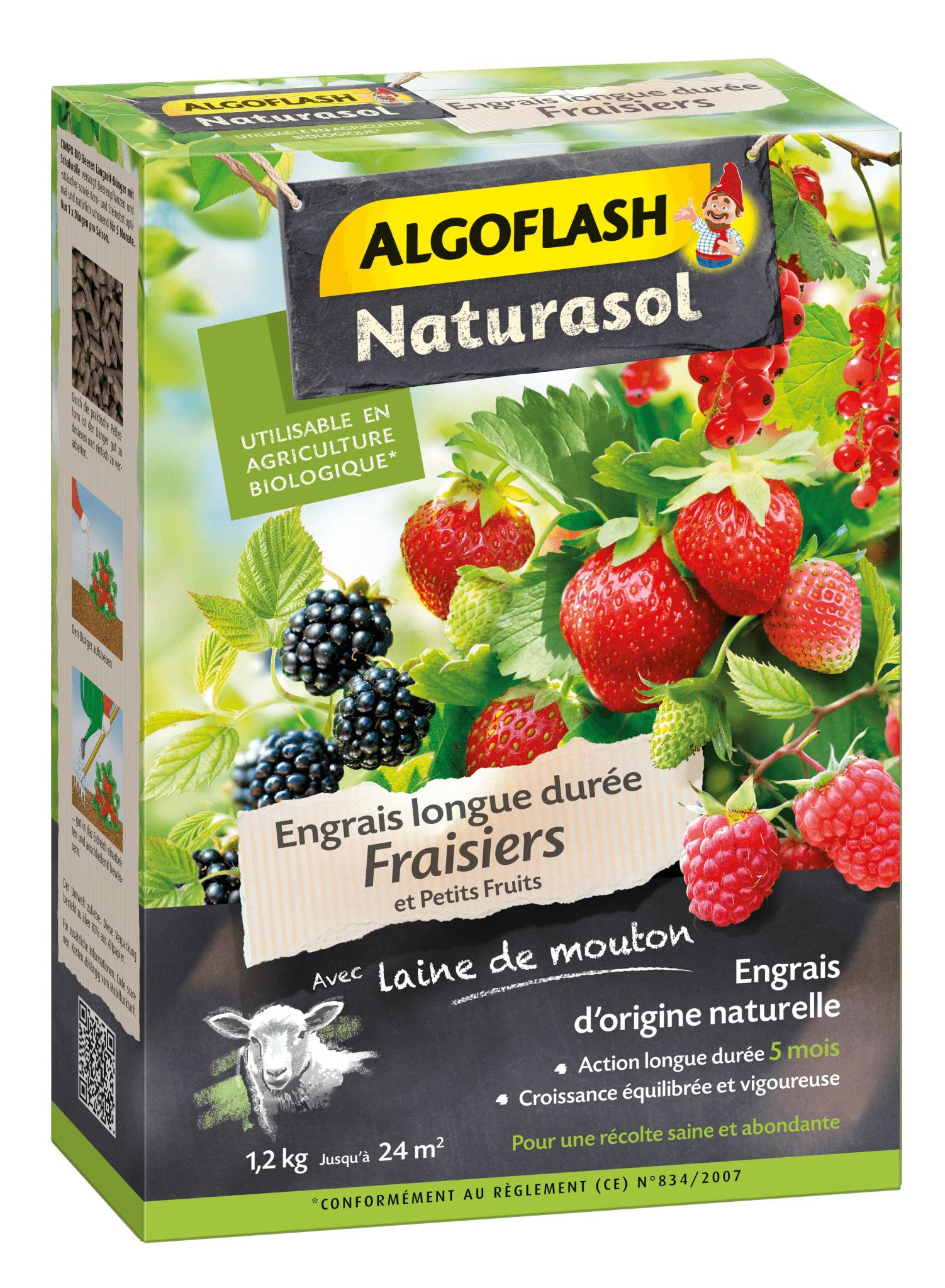 Algoflash Naturasol - Engrais fraisiers et petits fruits laine de mouton 1,2 kg ALGOFLASH NATURASOL - Image 3