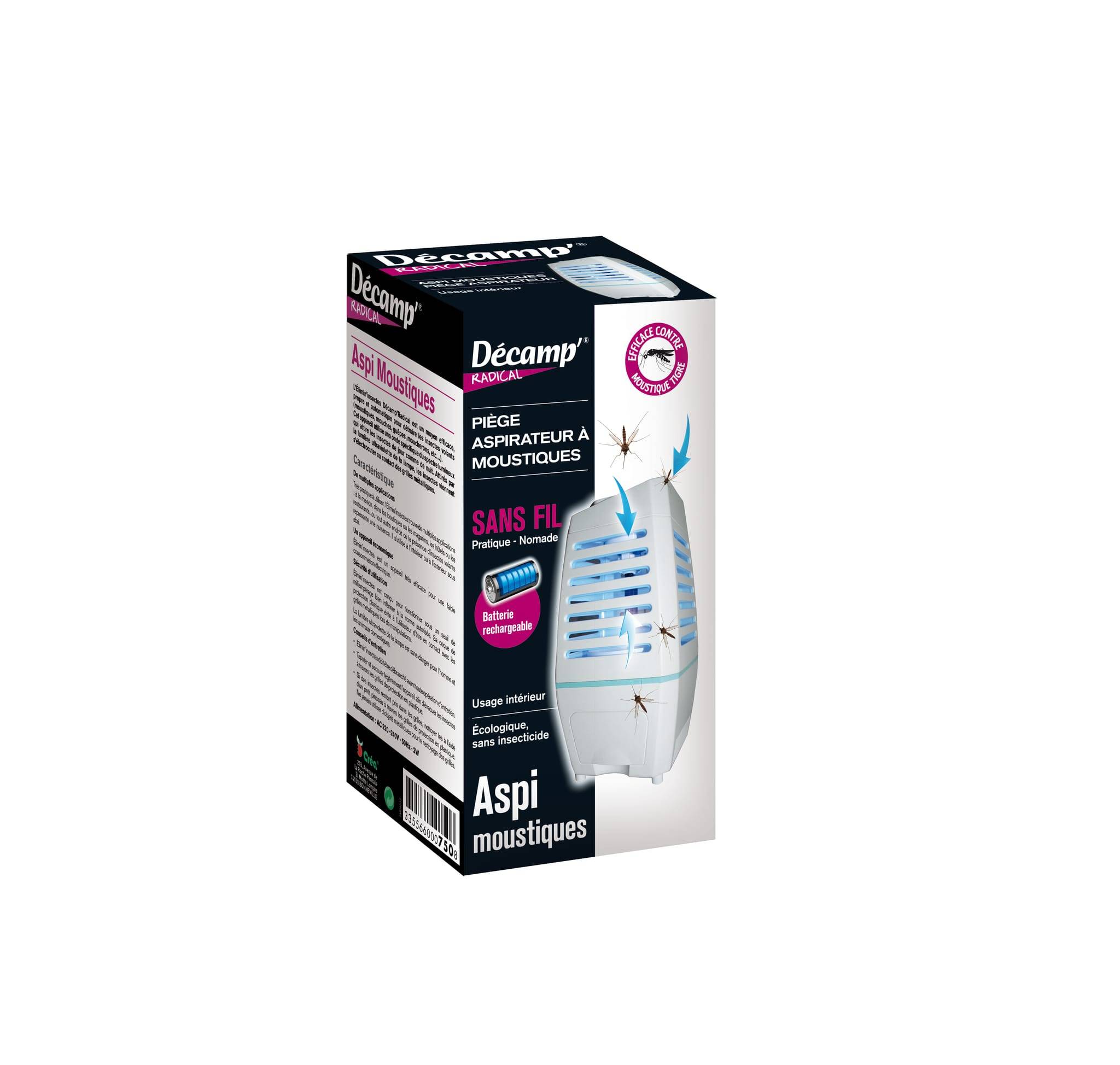 Décamp' Radical - Aspirateur à moustiques sur batterie