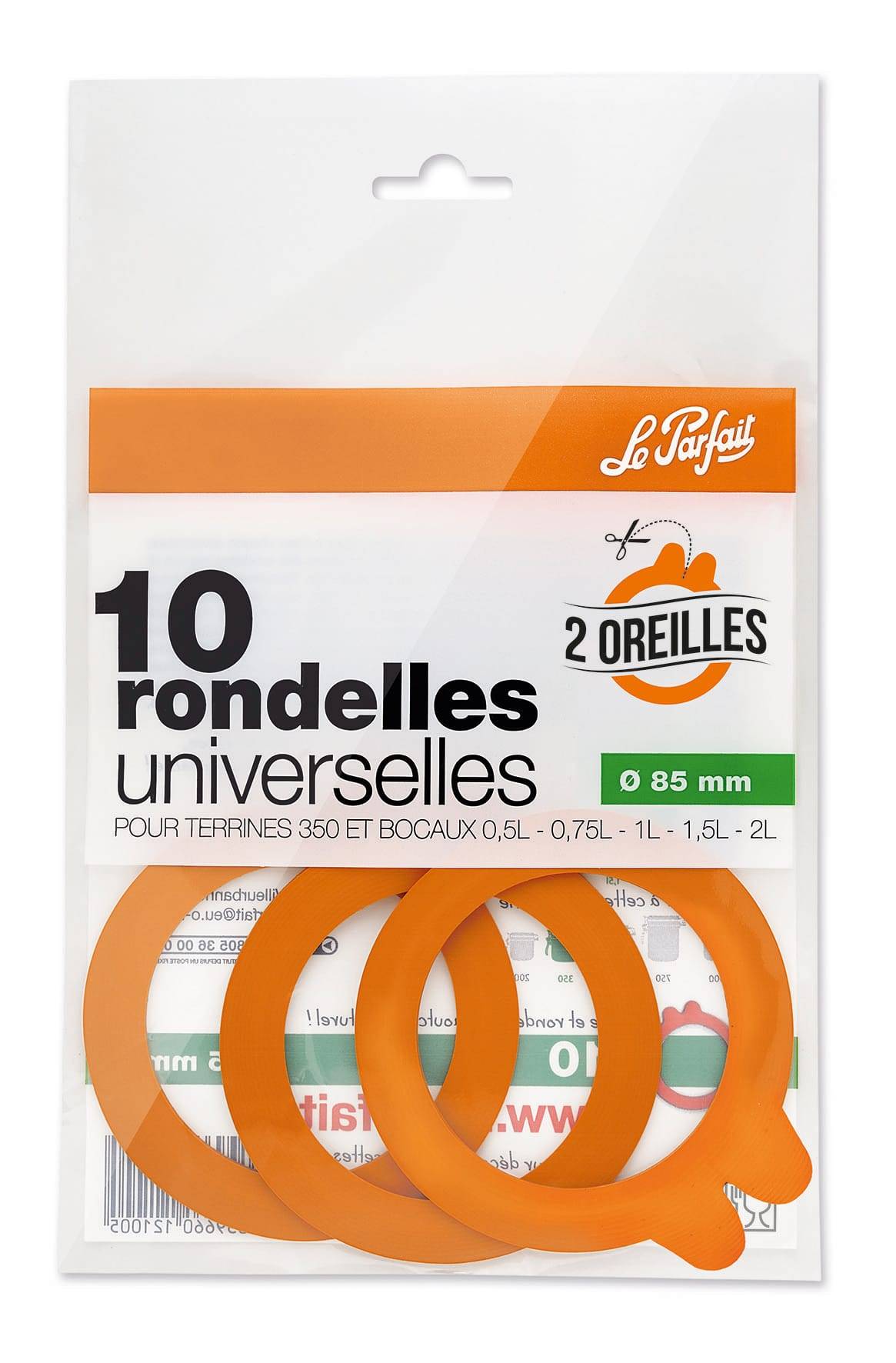 Le Parfait - Rondelle universelle 2 oreilles Ø 8,5 cm sachet 10 - LE PARFAIT - Image 1