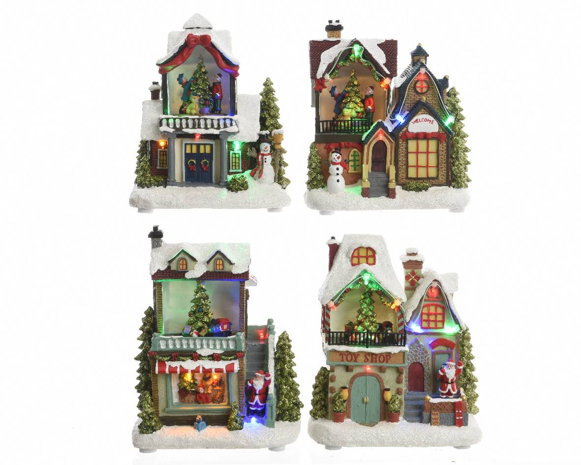 Décoration Noël LED Maison Multicolore 14 x 9 x 20 cm - LUMINEO - Image 1