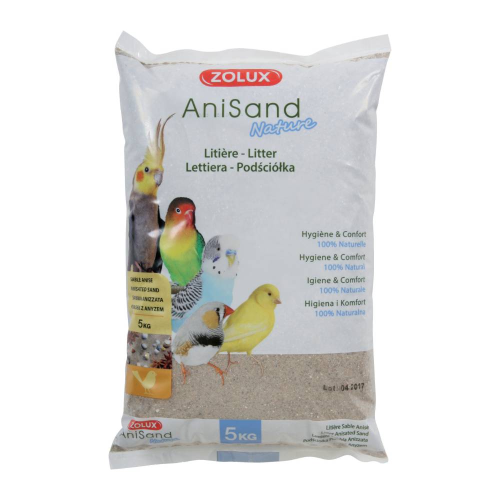 Litière sable Anisand nature pour oiseaux beige L.20 cm l.6 cm H.34 cm - Zolux - Image 1