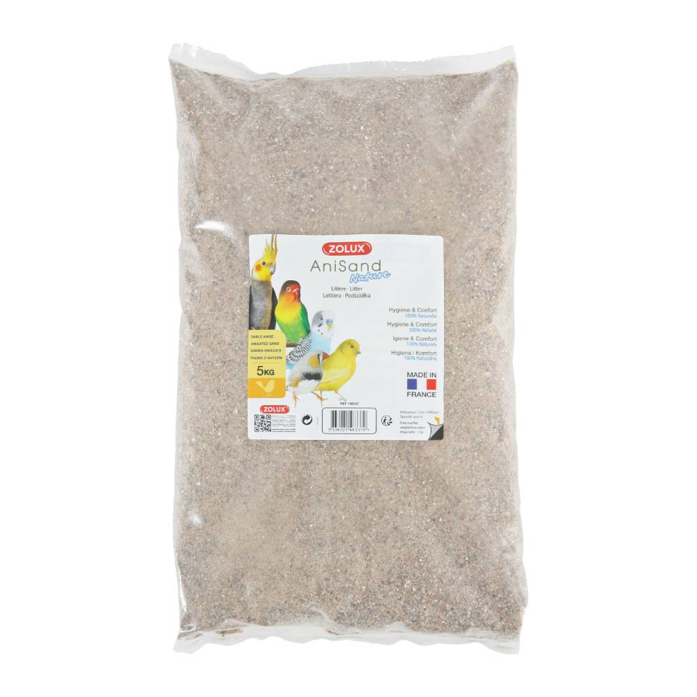 Litière sable Anisand nature pour oiseaux beige L.20 cm l.6 cm H.34 cm - Zolux - Image 2