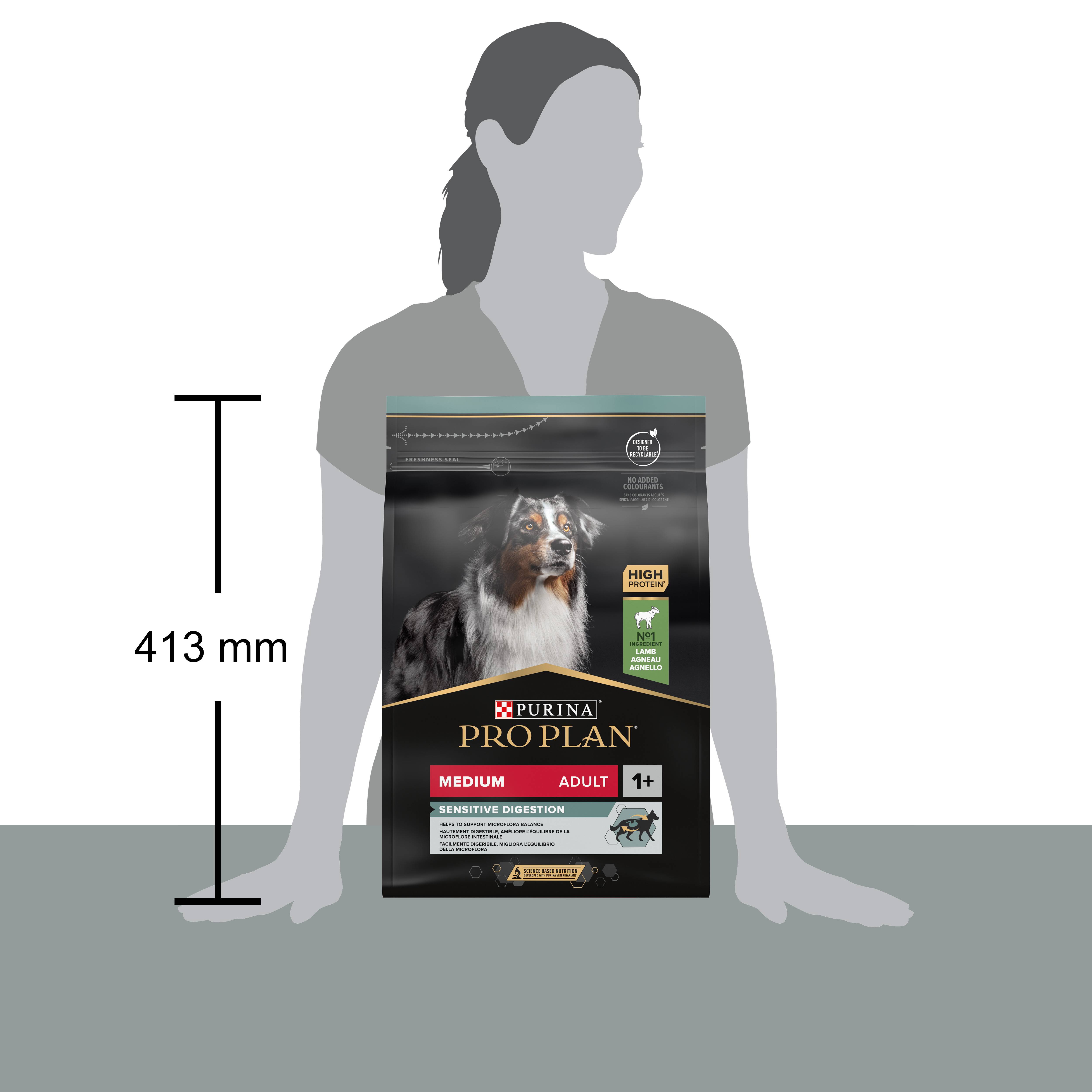 Purina Pro Plan - Croquettes chien Medium Adulte Digestion à l'agneau 3 kg- PRO PLAN - Image 2