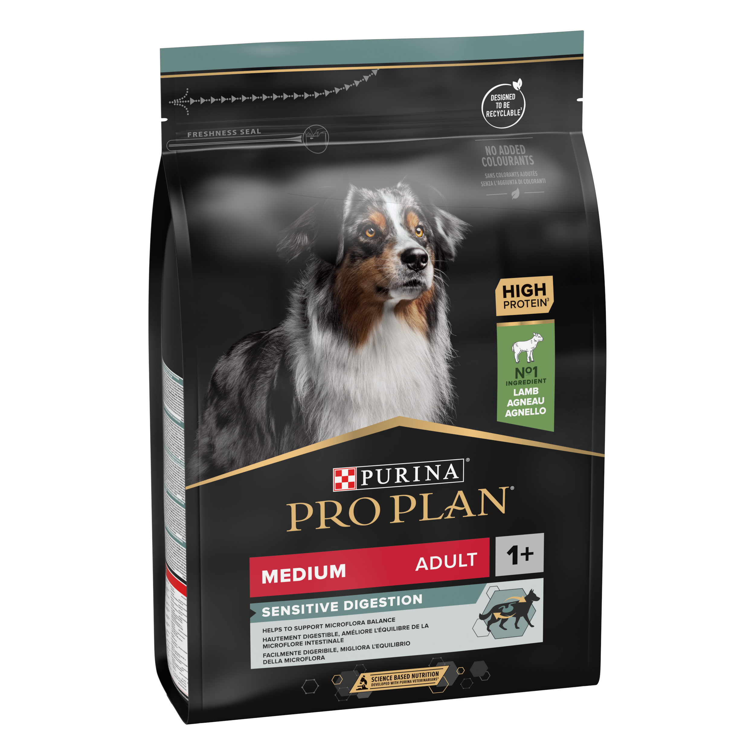 Purina Pro Plan - Croquettes chien Medium Adulte Digestion à l'agneau 3 kg- PRO PLAN - Image 1