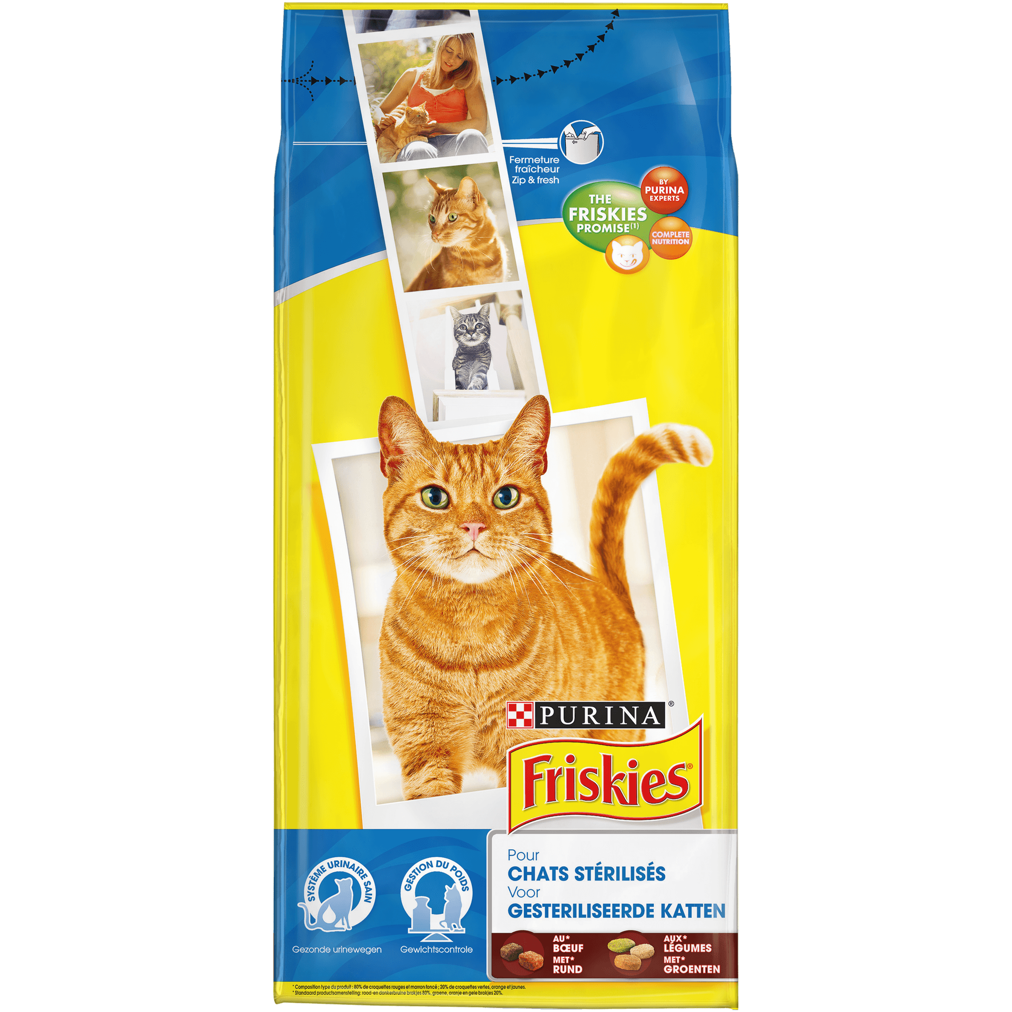 Friskies - Croquettes Friskies Chat stérilisé au Bœuf et Légumes ajoutés 2kg