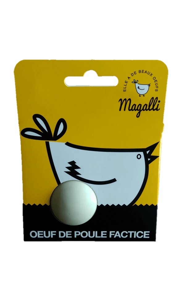 Magalli - Œuf factice en caoutchouc - L.6 x l.10 x H.13 cm