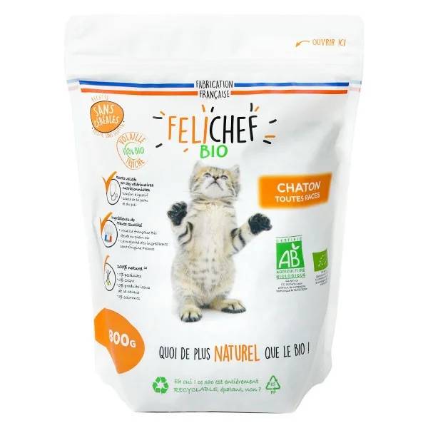Felichef - Croquettes Bio Chaton sans céréales et gluten - FÉLICHEF