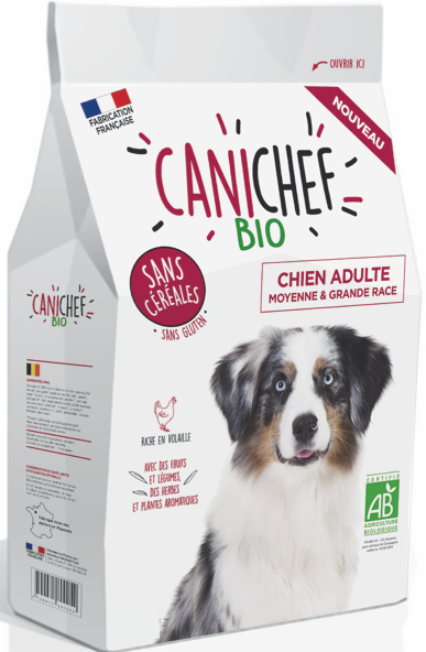 Canichef - Croquettes Canichef Bio sans céréales Moyenne/Grande Race 5kg