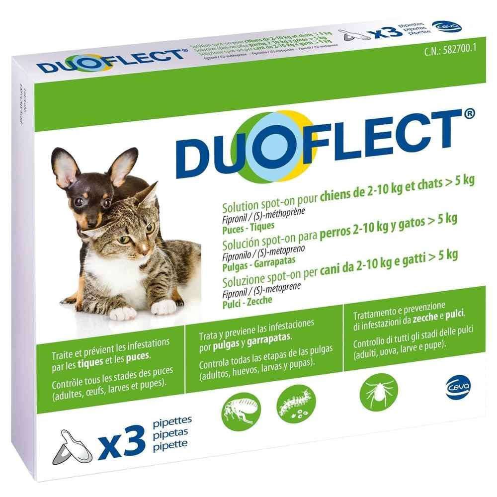 Traitement infestations puces & tiques pour chien et chat 2-10 kg 3 pipettes - CEVA