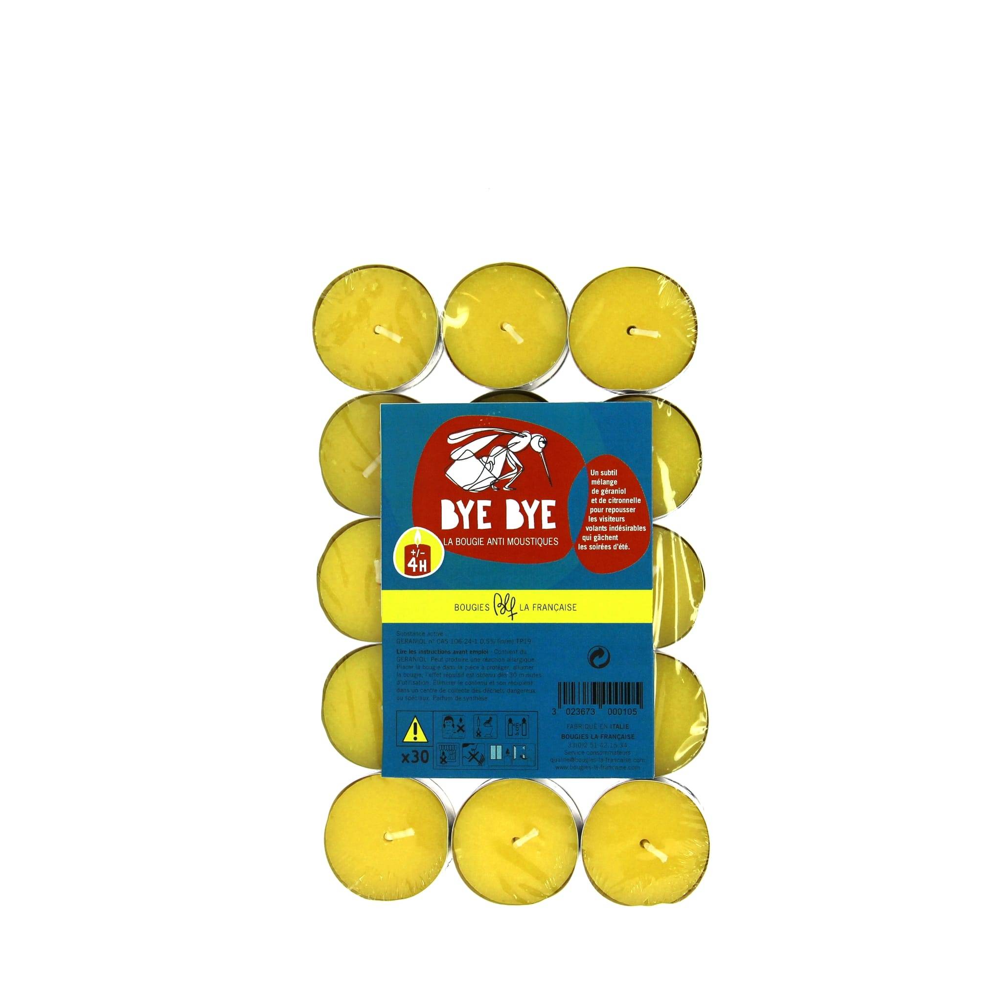 Bougies la Française - Lot de 30 chauffe-plats anti-moustique à la citronnelle