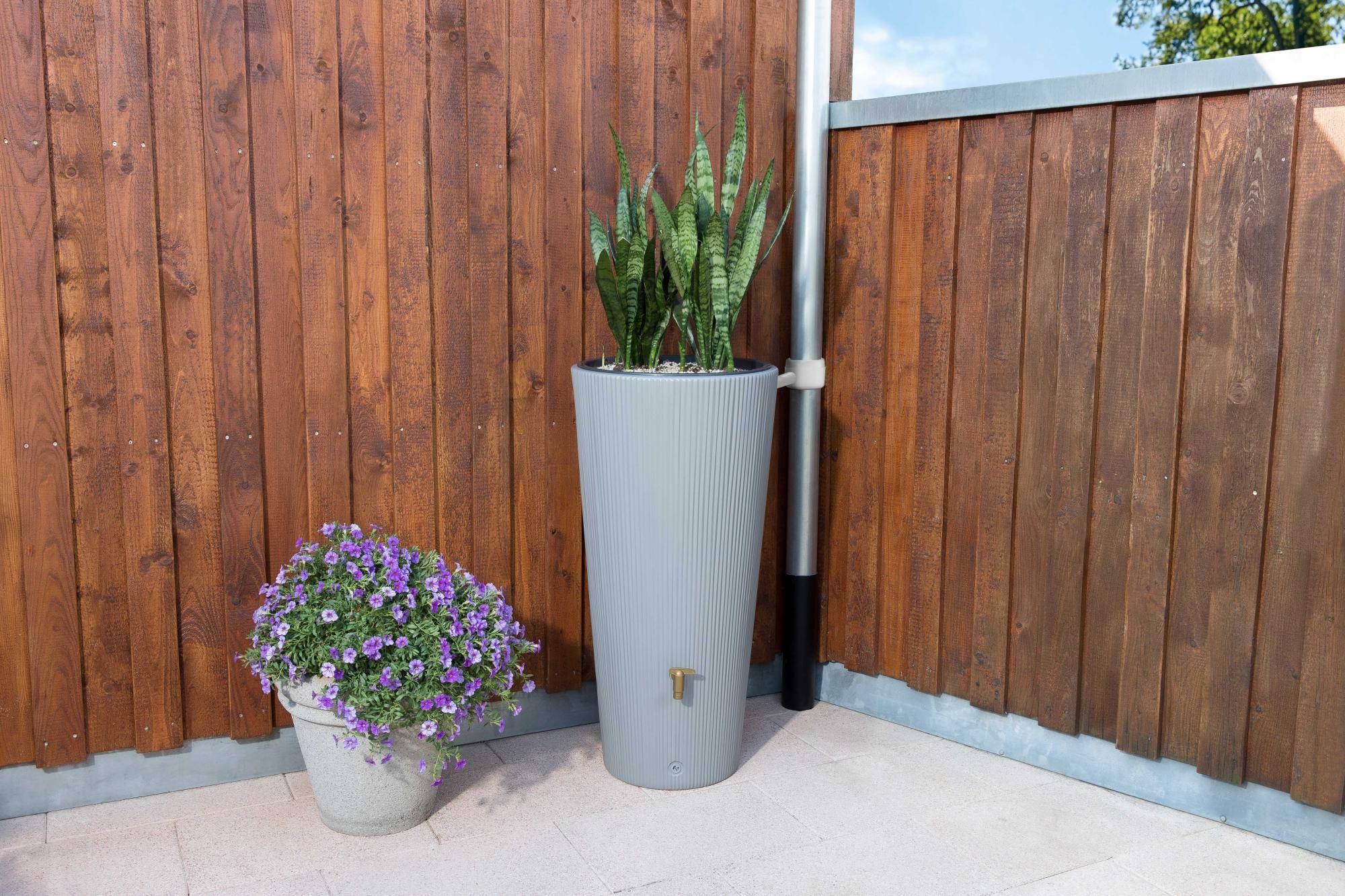 Garantia - Récupérateur d'eau de pluie 220L bac à plantes inclus Linus Gris - GARANTIA - Image 6