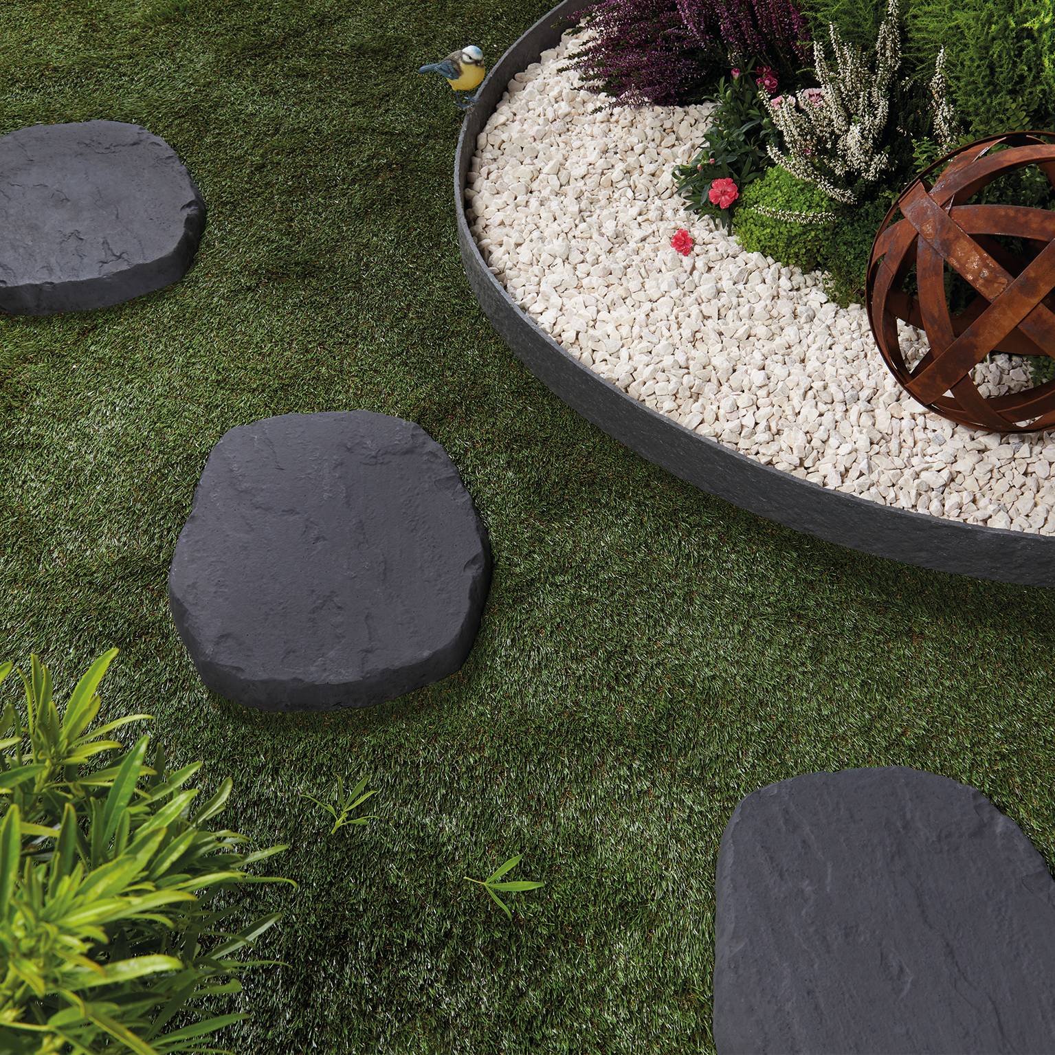 Pas japonais structure Anthracite L.38 x l.32 x H.3,5 cm - Image 2