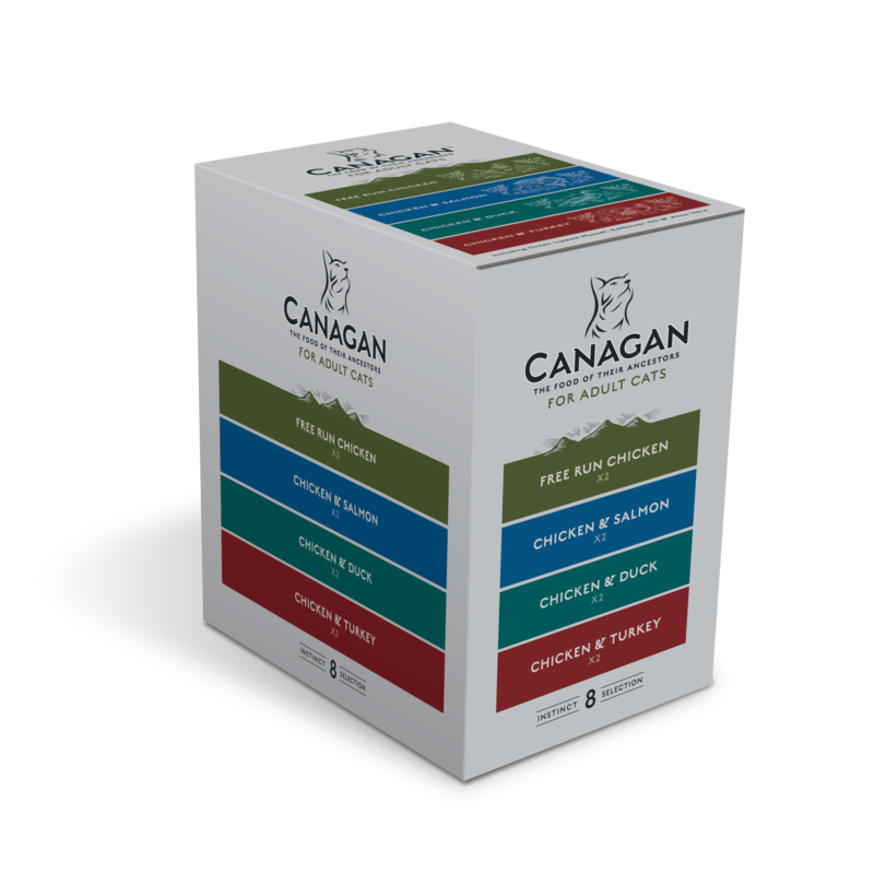 Canagan - Multipack Pâtée chat poulet, saumon, canard et dinde sans céréales 8 x 85 g - Canagan