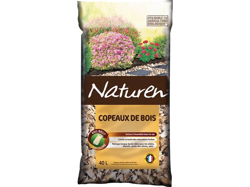 Fertiligène - Paillage copeaux de bois non colorés 40 L - NATUREN