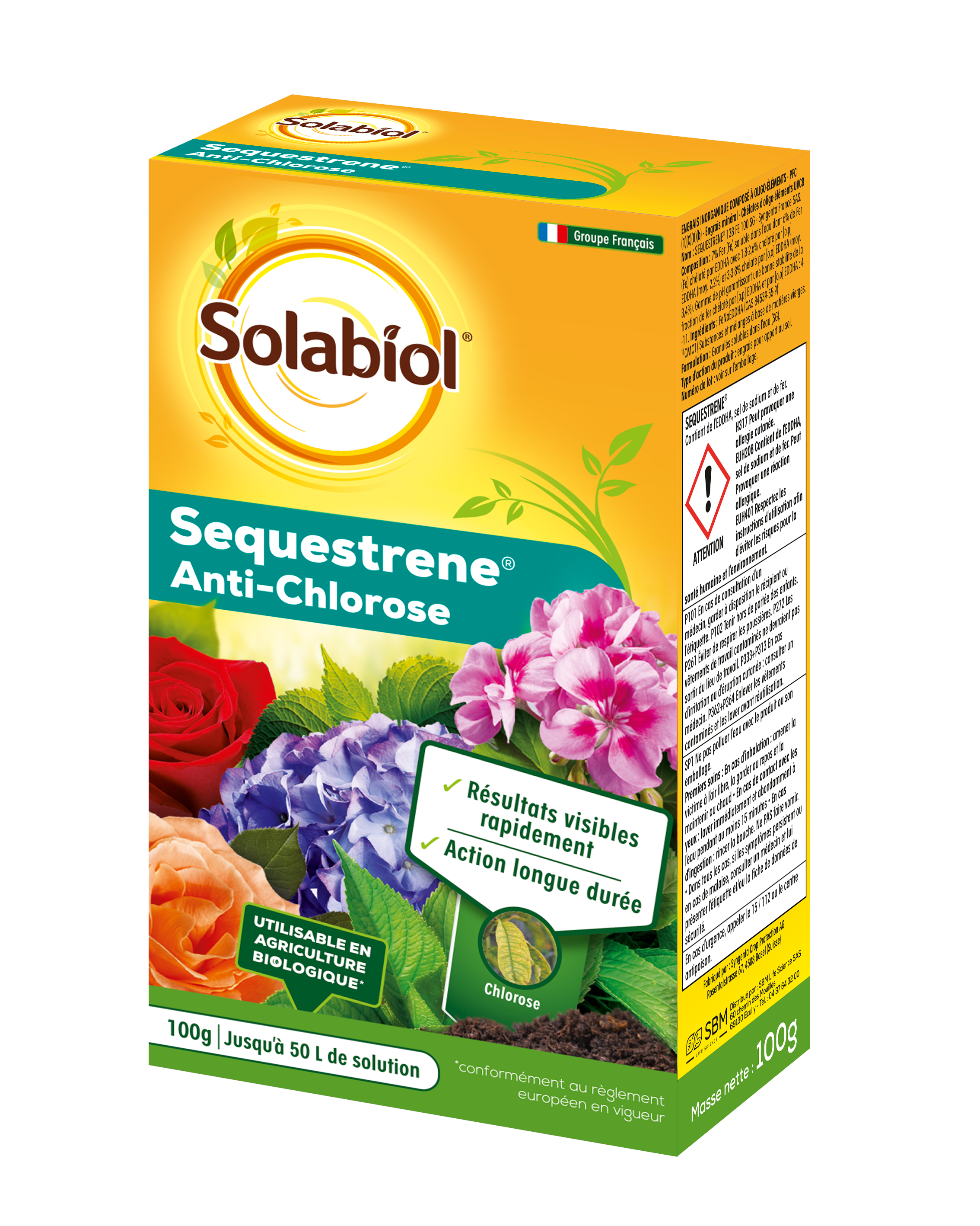 Solabiol - Anti-chlorose Séquestrène pour tous végétaux 100 g - SOLABIOL