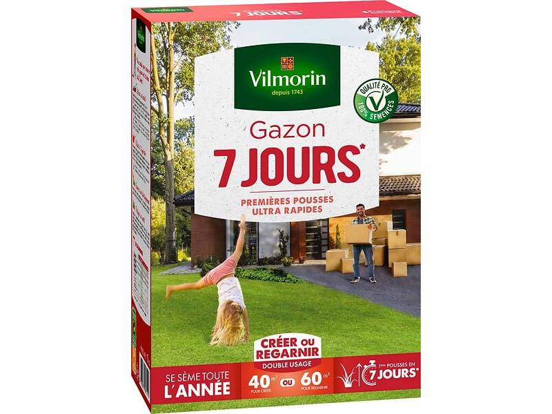 Vilmorin - Gazon 7 jours semences boîte 1 kg - VILMORIN - Image 1