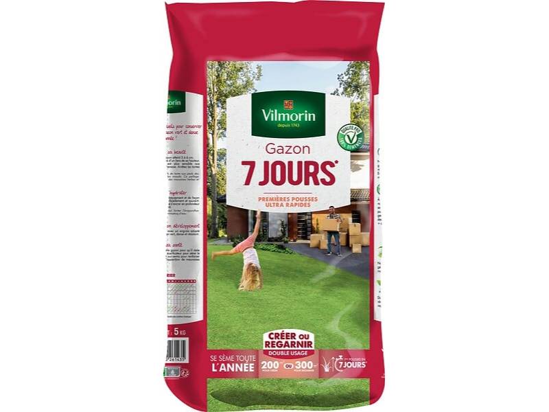 Vilmorin - Gazon 7 jours semences 5 kg - VILMORIN - Image 1