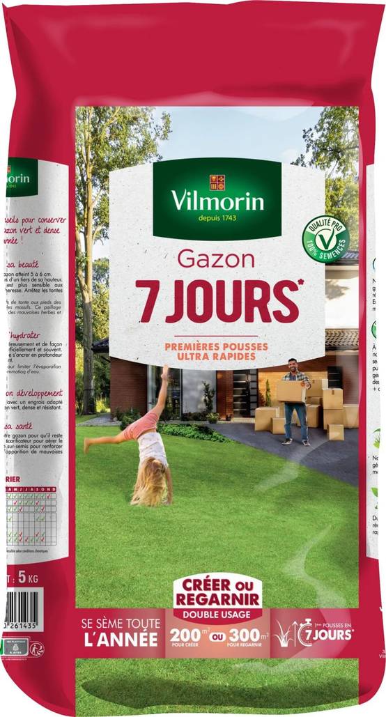 Vilmorin - Gazon 7 jours semences 5 kg - VILMORIN - Image 2