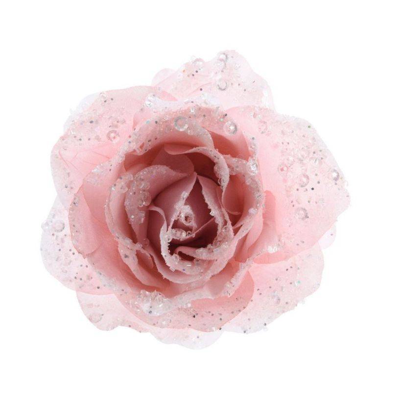 Kaemingk - Kaemingk - Rose à paillettes sur clip Ø.14 x H.8,5 cm - Image 3