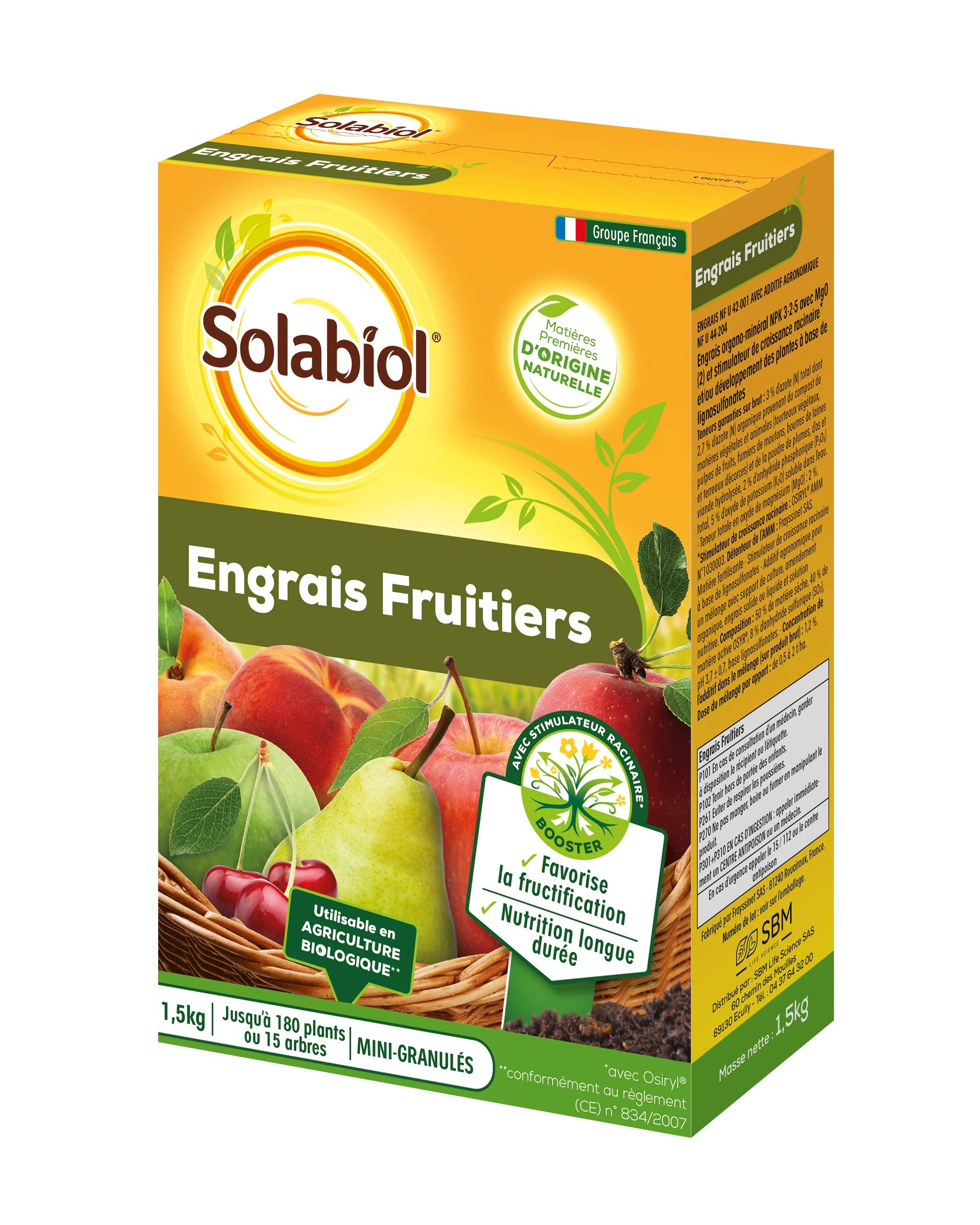 Solabiol - Engrais fruitiers 1,5 kg 30 m² – SOLABIOL