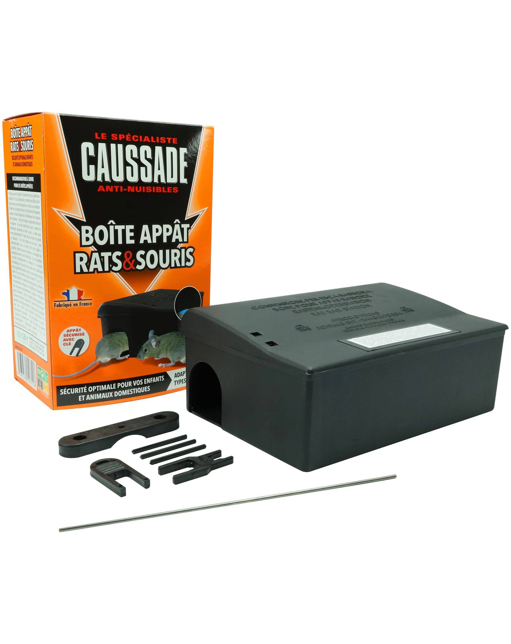 Caussade - Boîte appât rats et souris plastique avec clé CAUSSADE