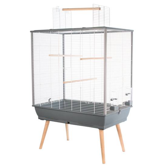 Zolux - Cage Oiseau Bois Massif Gris - ZOLUX
