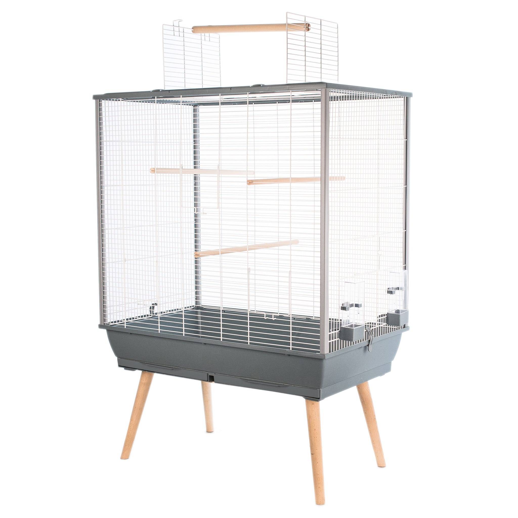 Zolux - Cage Oiseau Bois Massif Gris - ZOLUX